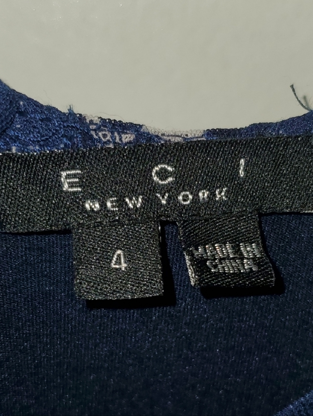Eci New York Navy Patterned Dress - Size 4